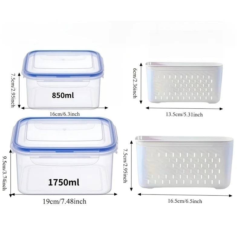 Boîtes Repas Hermétiques Empilables – Lot de 4 (Sans Fuites)