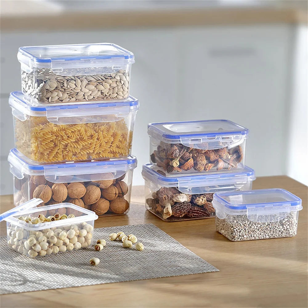 Contenants de Cuisine Transparents avec Couvercles – Garde-Manger & Frigo