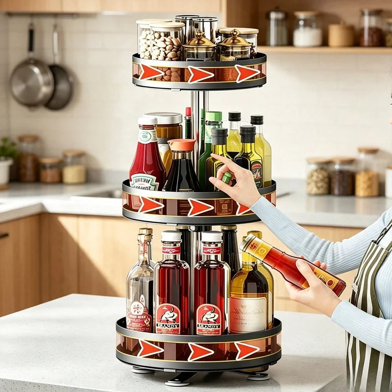 Tourniquet À Épices Rotatif 360° – Organisateur Plan de Travail Cuisine