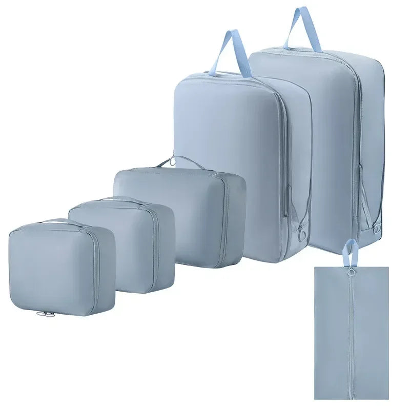 Cubes de Rangement Valise Compressibles – Lot de 6 Organiseurs de Voyage Imperméables