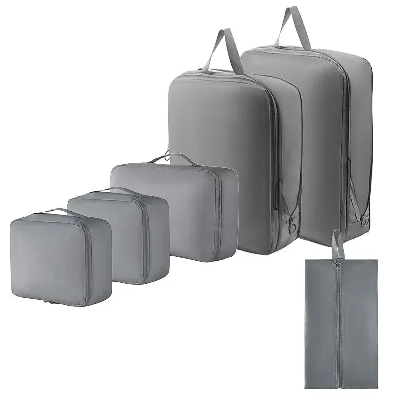 Cubes de Rangement Valise Compressibles – Lot de 6 Organiseurs de Voyage Imperméables