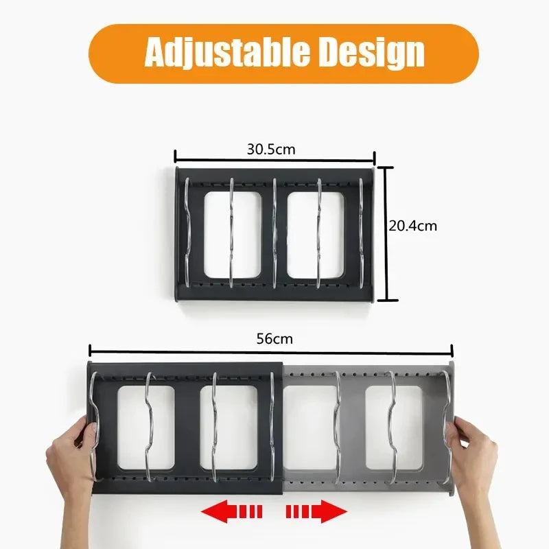 Range-Casseroles Extensible en Inox – Couvercles, Planches & Ustensiles