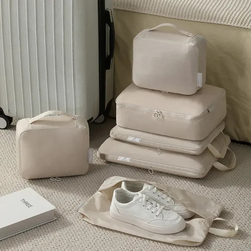 Cubes de Rangement Valise Compressibles – Lot de 6 Organiseurs de Voyage Imperméables