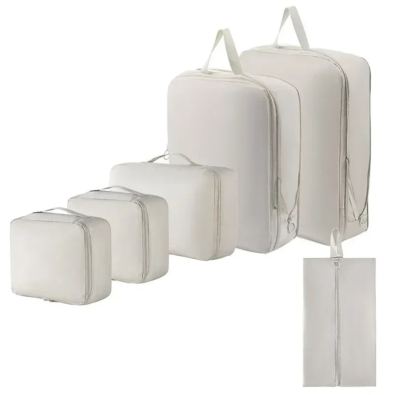 Cubes de Rangement Valise Compressibles – Lot de 6 Organiseurs de Voyage Imperméables