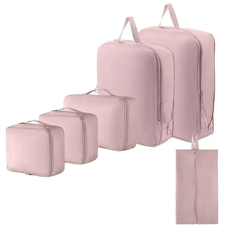 Cubes de Rangement Valise Compressibles – Lot de 6 Organiseurs de Voyage Imperméables