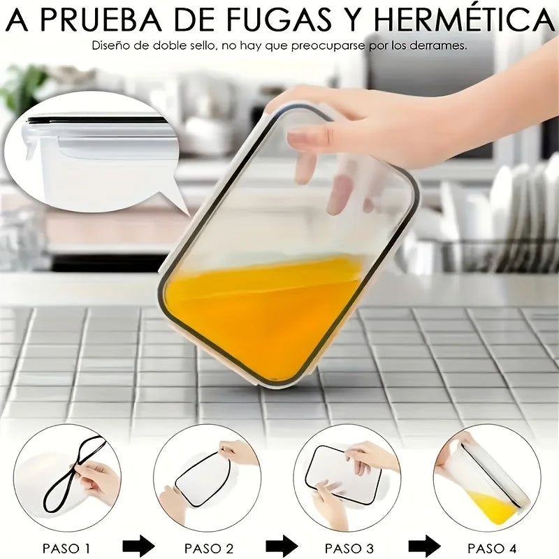 Boîtes Hermétiques Frigo – Lot de 8 (4 Boîtes + 4 Couvercles)