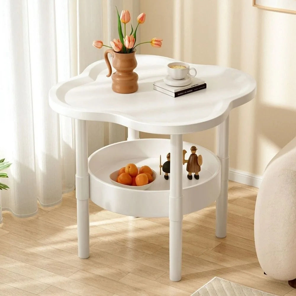 Table d'appoint double plateau - blanc