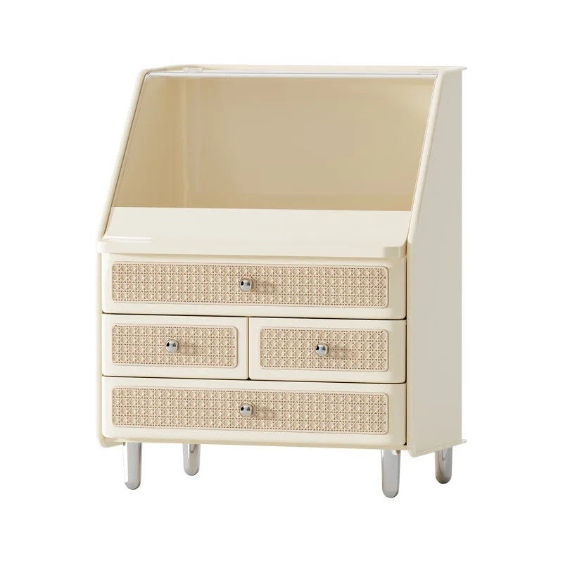 Organisateur Maquillage Acrylique 6 Tiroirs avec Miroir – Rangement Cosmétique Anti-Poussière